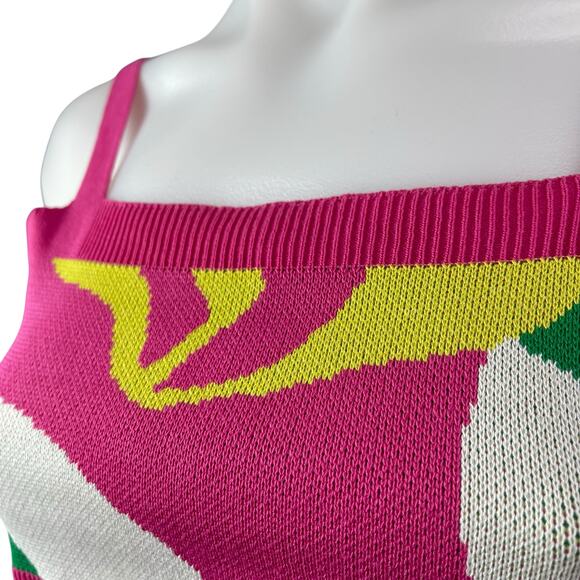 Women's Multicolor Printed Sleeveless Crop Tank Top & Mini Shorts Matching Set S - Picture 4 of 6